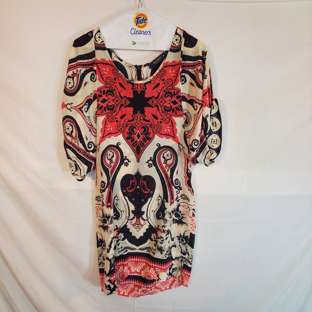 Etro Women's 100% Silk Paisley Floral Print Dress Size 40 - US 4-6 - Picture 1 of 11